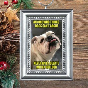 Bulldog Puppy Dog Funny‎ Christmas Tree Ornament